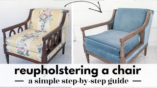 Reupholstering A Chair A Simple Stepbystep Guide [upl. by Mccomb]