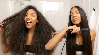 How I Straighten My Hair  Curly to Straight [upl. by Nylaf]