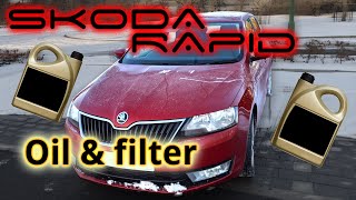 Skoda Rapid  Oil and filter change [upl. by Ennasirk108]