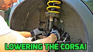 Corsa C  Installing Lowering Springs How To [upl. by Grail]