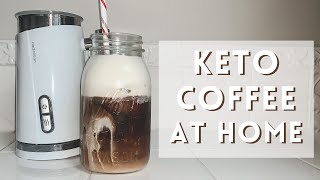 KETO COFFEE at home  Easy Iced Coffee Recipe Keto Healthy  Sugar Free Bulletproof [upl. by Riki968]