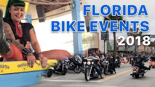 Florida Bike Events 2018  Daytona Bike Week  Leesburg Bikefest  Biketoberfest [upl. by Aubert]