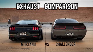 Mustang GT vs Challenger Hellcat  exhaust sound comparison [upl. by Keily]