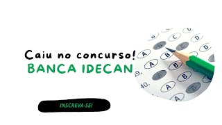 Questões de concursos  Banca IDECAN  Área Farmacêutica [upl. by Eiddet]