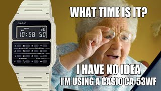 Casio CA53WF  Can you tell the time on Casios new version of its classic calculator watch [upl. by Eirtemed390]