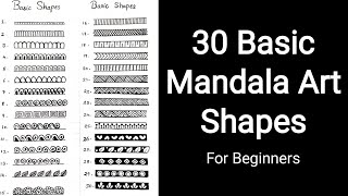 How to Draw Mandala Basic Shape For Beginners  Step by Step  30 Basic Designs For Mandala Art  2 [upl. by Saffren]