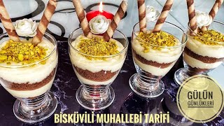 👌 KOLAY BARDAKTA BİSKÜVİLİ MUHALLEBİ TARİFİ 😋 PRATİK SÜTLÜ TATLI 💯 [upl. by Novelc]