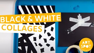 Easy Art for Kids Black and White Collages [upl. by Leona]