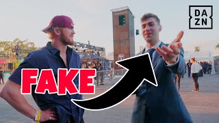 FAKE DAZN Reporter Interviews Logan Paul at Jake Paul vs AnEsonGib FULL INTERVIEW [upl. by Roter]