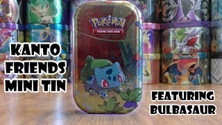 Bulbasaur Kanto Friends Mini Tin Opening [upl. by Annod]