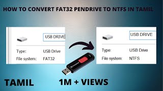 How to convert FAT32 pendrive to NTFS in tamil  how to change fat32usb to NTFS usb in tamil [upl. by Ahseekat34]