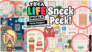 SNEEK PEEK OF ALL FURNITURE😍 IN THE NEW SNUGGLE CUBS FURNITURE PACK IN TOCA LIFE WORLD [upl. by Zarla]