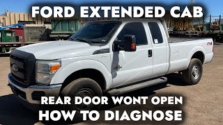 Ford F350  Rear Door Wont Open  How To Diagnose [upl. by Nnaillij268]