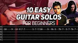 10 EASY BEGINNER GUITAR SOLOS WITH TAB [upl. by Slorac887]