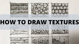 HOW To Draw TEXTURES  Pen And Ink Tutorial [upl. by Yejus]