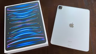 M2 iPad Pro 129quot UNBOXING and SETUP SILVER [upl. by Baler]