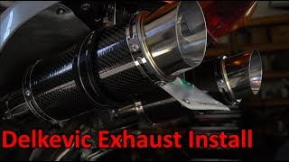 How to Install Delkevic Exhaust onto VFR800 0213 [upl. by Starbuck]