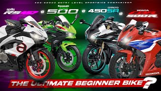 2024 Budget Sportbikes Showdown┃ Ninja 500 vs CBR500R vs RS457 vs CF Moto 450SR SS [upl. by Smailliw]