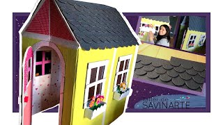 CASA de cartón para niños PLEGABLE I Sopresa para mi pequeña niña [upl. by Lanaj]