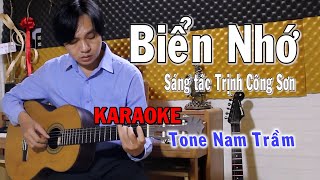 Biển Nhớ  Karaoke Tone Nam Trầm  Beat Guitar [upl. by Meibers]