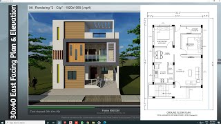 30x40 East Facing House Plan amp 3D Walkthrough [upl. by Ellehsyt]