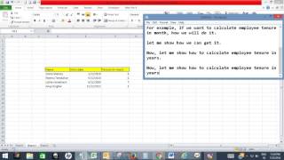 Calculate employee tenure in months or years in Excel [upl. by Laucsap]