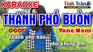 Xẩm Gõ Bo  Thành Phố Buồn Karaoke Nhạc Sống Tone Nam  Dm   Tình Trần Organ [upl. by Qulllon]