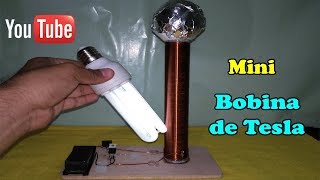 Como hacer una mini bobina de tesla  encender hasta 4 lamparas  Muy facil [upl. by Ellehcer912]