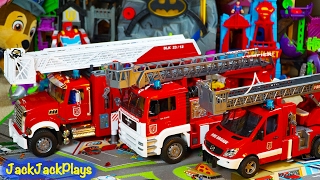 Bruder Fire Trucks UNBOXING  Fire Engine Toys Collection Compilation  JackJackPlays [upl. by Gilleod]