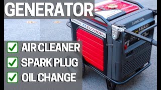 Honda EU7000is Generator Oil Change  Spark Plug Replacement amp Air Cleaner [upl. by Marelda]