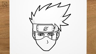 How to draw KAKASHI Naruto step by step EASY [upl. by Anahsak]