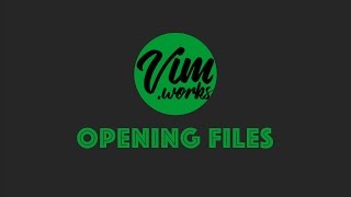 Opening Files in Vim [upl. by Delphinia417]