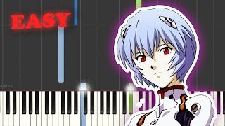 Neon Genesis Evangelion OP THEME  EASY Piano Tutorial  A Cruel Angels Thesis [upl. by Parrnell]