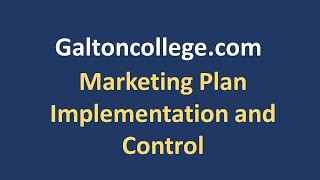 Marketing Plan Implementation and Control [upl. by Larue]