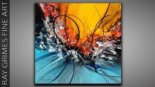 Abstract Painting Techniques  231  Relaxing  Acrylics  Demonstration [upl. by Htnnek]