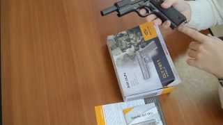 Обзор пневматического пистолета Gletcher CLT 1911 Colt [upl. by Harper931]