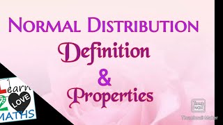 Normal Distribution  Definition ampProperties malayalam [upl. by Winser]