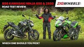 Kawasaki Ninja 650 BS6 amp Z650 BS6 Road Test Review  New Look Bluetooth Display Performance amp More [upl. by Alguire]