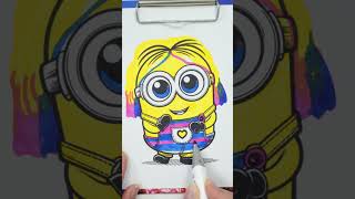 Wednesday Minion vs Enid Minion vs GRU Three markers challenge vs one shorts [upl. by Camellia50]