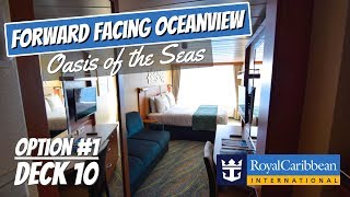 Oasis of the Seas  Forward Facing Oceanview Stateroom Tour amp Review 4K  Royal Caribbean Cruise [upl. by Klina839]