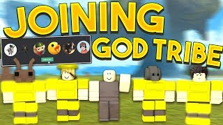 Trying To Join A GOD TRIBE In Booga Booga INSANE  Roblox Booga Booga [upl. by Nuhsed]