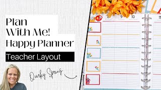 Plan With Me  Happy Planner Teacher Layout  Functional amp Cute Spread [upl. by Denis]