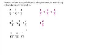 Przepisz podane ułamki w kolejności od najmniejszego do największego Porównywanie ułamków zwykłych [upl. by Valry]