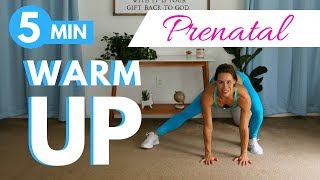 5 Minute Prenatal Warm Up Routine  Warm Up Exercises [upl. by Leasi]