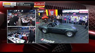 SOLD for 594 Million  Carroll Shelbys Personal 1965 Shelby 427 Cobra  Mecum Kissimmee 2021 [upl. by Ycinuq73]