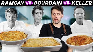 Mac amp Cheese CAGE MATCH Ramsay vs Bourdain vs Keller  Only One Will Reign [upl. by Shaver]