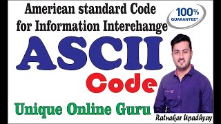 ASCII Code in hindiCodes ASCIIBCDEBCDICUnicode  RATNAKAR UPADHYAY [upl. by Neiht]