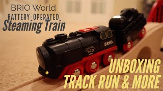 BRIO World  BatteryOperated Steaming Train UNBOXING Track Run amp Review [upl. by Arnaldo]