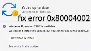 How to Fix the Windows 11 Update Error Code 0x80004002 [upl. by Francoise112]