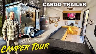 5x8 Cargo Trailer DIY Camper Conversion Build  Tiny House [upl. by Novonod]